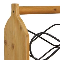 6 Bottle Brown Wood Wine Holder by Litton Lane -Outlet Litton Lane Store litton lane wine racks 89291 44 1000