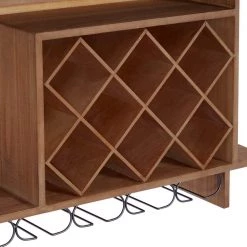 9 Bottle Brown Farmhouse Wood Wine Rack by Litton Lane -Outlet Litton Lane Store litton lane wine racks 92190 44 1000