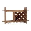 9 Bottle Brown Farmhouse Wood Wine Rack by Litton Lane