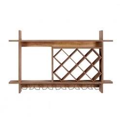 9 Bottle Brown Farmhouse Wood Wine Rack by Litton Lane -Outlet Litton Lane Store litton lane wine racks 92190 e1 1000