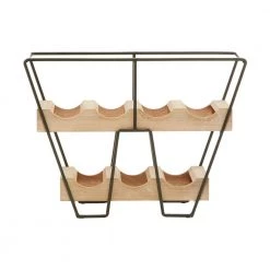 7 Bottle Brown Industrial Wood Wine Rack by Litton Lane -Outlet Litton Lane Store litton lane wine racks 92192 c3 1000