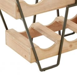 7 Bottle Brown Industrial Wood Wine Rack by Litton Lane -Outlet Litton Lane Store litton lane wine racks 92192 fa 1000