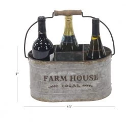 6 Bottle Gray Metal Wine Holder by Litton Lane -Outlet Litton Lane Store litton lane wine racks 98469 c3 1000