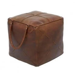 19 in. Brown Leather Rustic Stool by Litton Lane -Outlet Litton Lane Store mahogany brown litton lane bar stools 040336 1f 1000