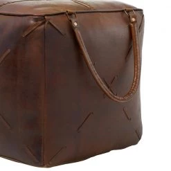 19 in. Brown Leather Rustic Stool by Litton Lane -Outlet Litton Lane Store mahogany brown litton lane bar stools 040336 44 1000