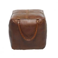 19 in. Brown Leather Rustic Stool by Litton Lane -Outlet Litton Lane Store mahogany brown litton lane bar stools 040336 4f 1000