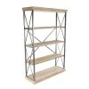 72 in. Brown Wood Industrial 5 Shelf Shelving Unit by Litton Lane -Outlet Litton Lane Store matte black natural brown litton lane bookcases bookshelves 77597 64 1000