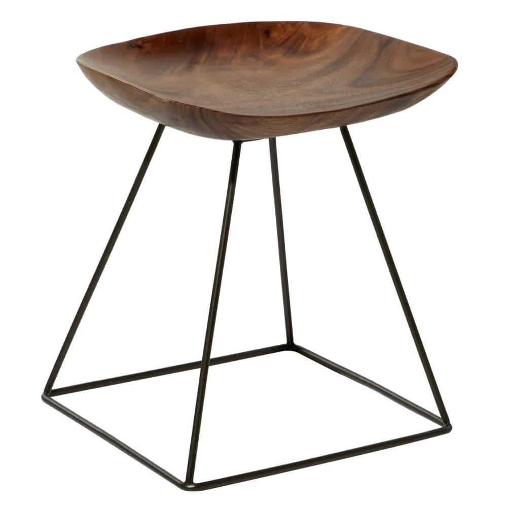 20 in. Brown Metal Rustic Stool by Litton Lane 3 20 in. Brown Metal Rustic Stool by Litton Lane