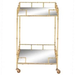 30 in. Gold Metal Traditional Bar Cart by Litton Lane
