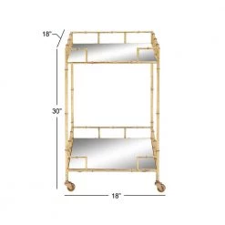 30 in. Gold Metal Traditional Bar Cart by Litton Lane -Outlet Litton Lane Store metallic gold litton lane bar carts 65572 c3 1000