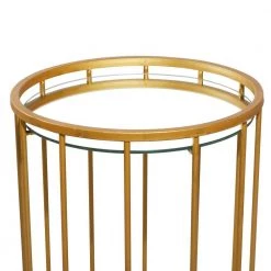 18 in. Gold Round Mirrored End Table with 3-Pieces by Litton Lane -Outlet Litton Lane Store metallic gold mirror litton lane coffee tables 55561 1f 1000