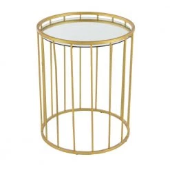 18 in. Gold Round Mirrored End Table with 3-Pieces by Litton Lane -Outlet Litton Lane Store metallic gold mirror litton lane coffee tables 55561 c3 1000