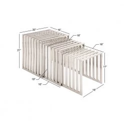 Silver Modern Accent Table, Set of 3 21 in. , 19 in. , 17 in. H by Litton Lane -Outlet Litton Lane Store metallic silver litton lane coffee tables 99375 76 1000