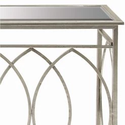 54 in. Silver Rectangle Metal Traditional Console Table by Litton Lane 14 54 in. Silver Rectangle Metal Traditional Console Table by Litton Lane -Outlet Litton Lane Store metallic silver litton lane console tables 67077 40 1000