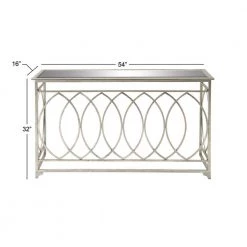54 in. Silver Rectangle Metal Traditional Console Table by Litton Lane 20 54 in. Silver Rectangle Metal Traditional Console Table by Litton Lane -Outlet Litton Lane Store metallic silver litton lane console tables 67077 76 1000