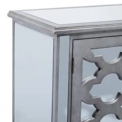 Silver Mirror Glam Cabinet by Litton Lane -Outlet Litton Lane Store mirrored litton lane accent cabinets 56708 44 1000