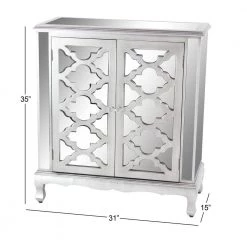 Silver Mirror Glam Cabinet by Litton Lane -Outlet Litton Lane Store mirrored litton lane accent cabinets 56708 76 1000
