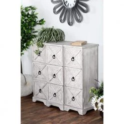 White Wood Farmhouse Cabinet by Litton Lane -Outlet Litton Lane Store multi colored litton lane accent cabinets 77624 31 1000