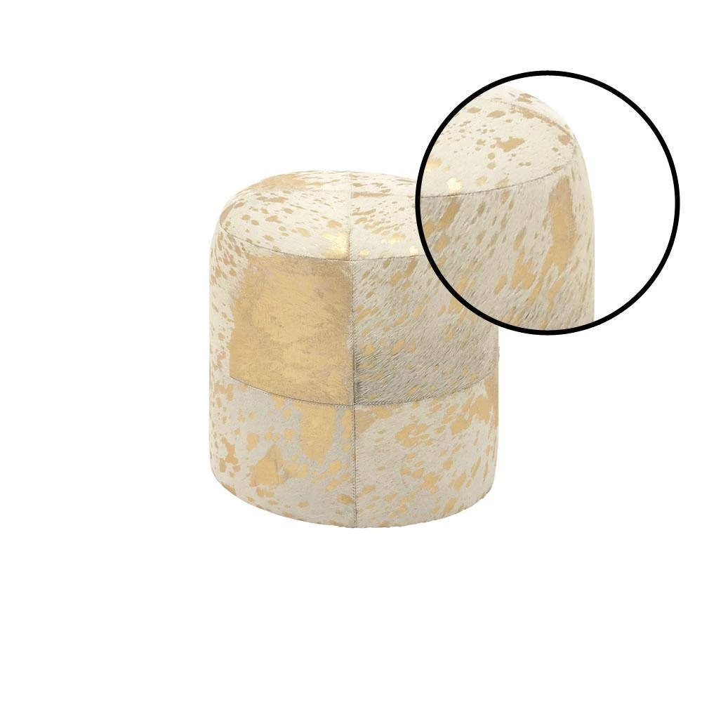 16 in. Gold Wood Contemporary Ottoman by Litton Lane 6 16 in. Gold Wood Contemporary Ottoman by Litton Lane - Image 4