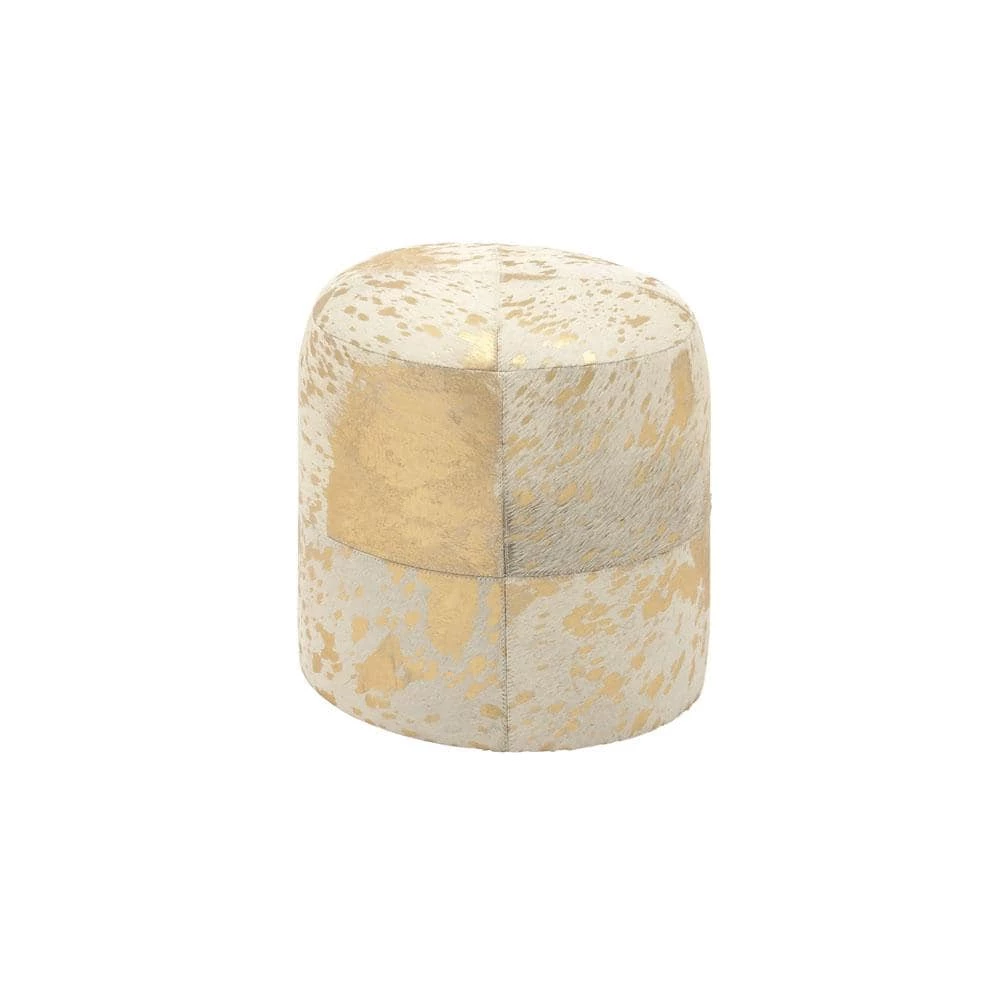 16 in. Gold Wood Contemporary Ottoman by Litton Lane 3 16 in. Gold Wood Contemporary Ottoman by Litton Lane