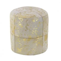 16 in. Gold Wood Contemporary Ottoman by Litton Lane 11 16 in. Gold Wood Contemporary Ottoman by Litton Lane -Outlet Litton Lane Store multi colored litton lane bar stools 95948 e1 1000