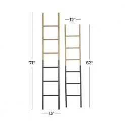 Brown Metal Industrial Ladder (Set of 2) by Litton Lane -Outlet Litton Lane Store multi colored litton lane bookcases bookshelves 43765 76 1000
