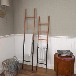 Brown Metal Industrial Ladder (Set of 2) by Litton Lane -Outlet Litton Lane Store multi colored litton lane bookcases bookshelves 43765 fa 1000