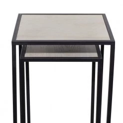 13 in. Black Square Wood End Table with Brown Tops 2-Pieces by Litton Lane -Outlet Litton Lane Store multi colored litton lane coffee tables 65624 44 1000
