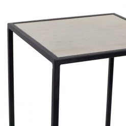 13 in. Black Square Wood End Table with Brown Tops 2-Pieces by Litton Lane -Outlet Litton Lane Store multi colored litton lane coffee tables 65624 4f 1000