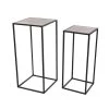 13 in. Black Square Wood End Table with Brown Tops 2-Pieces by Litton Lane