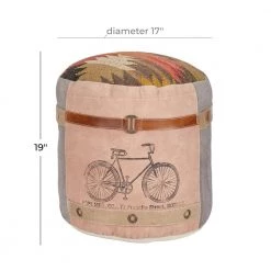 19 in. Multi Colored Canvas Rustic Pouf by Litton Lane 16 19 in. Multi Colored Canvas Rustic Pouf by Litton Lane -Outlet Litton Lane Store multi litton lane bar stools 042270 76 1000