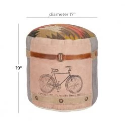 19 in. Multi Colored Canvas Rustic Pouf by Litton Lane 13 19 in. Multi Colored Canvas Rustic Pouf by Litton Lane -Outlet Litton Lane Store multi litton lane bar stools 042270 c3 1000