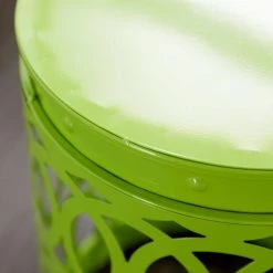 16 in. Multi Colored Round Iron Indoor Outdoor Stackable Nesting End Table with Laser Carved Trellis Design 3-Pieces by Litton Lane -Outlet Litton Lane Store multi litton lane coffee tables 29028 66 1000