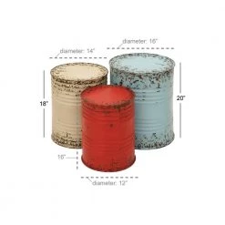 16 in. Multi Colored Cylinder Metal End Table with 3-Pieces by Litton Lane -Outlet Litton Lane Store multi litton lane coffee tables 55401 c3 1000