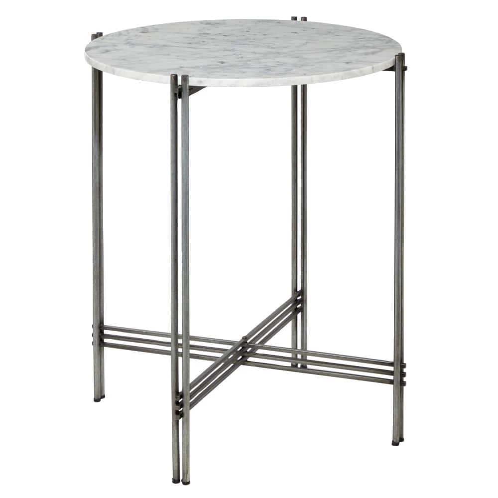 26 in. White Round Marble End Table by Litton Lane 3 26 in. White Round Marble End Table by Litton Lane