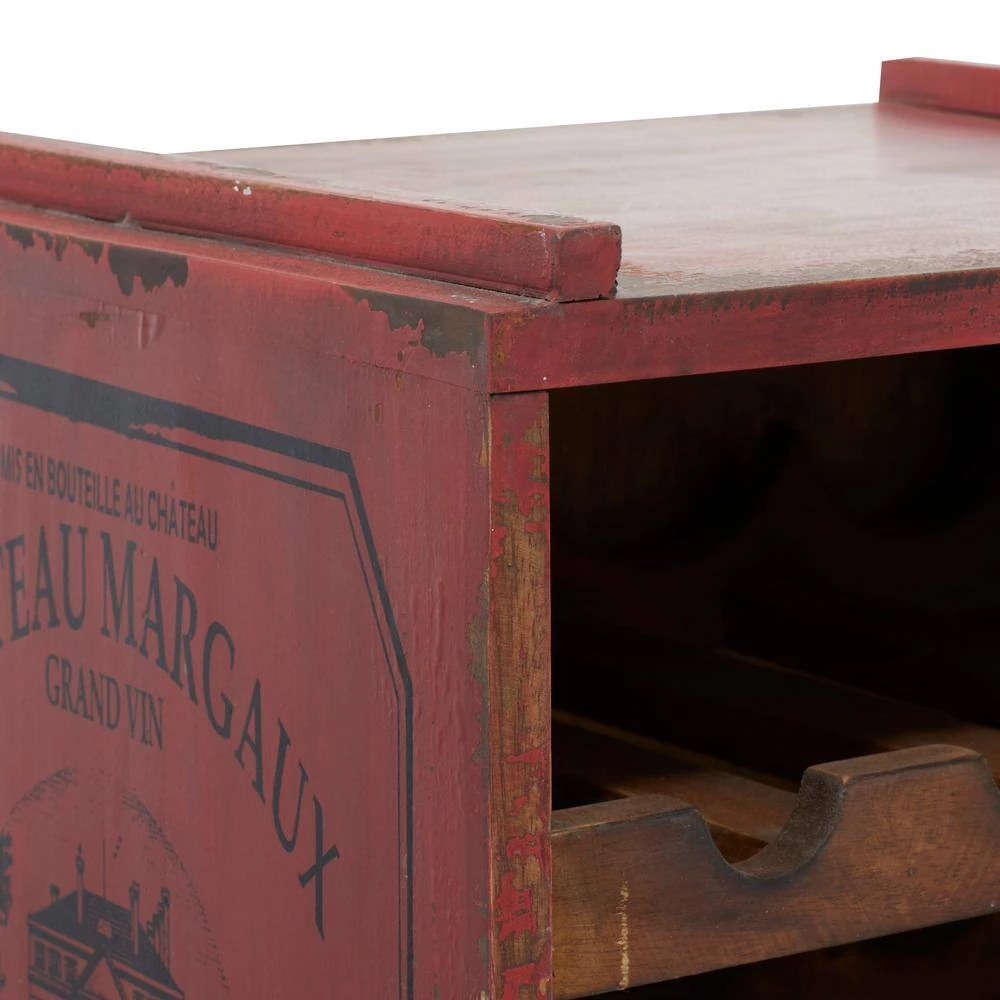 12 Bottle Red Farmhouse Wood Wine Rack by Litton Lane 6 12 Bottle Red Farmhouse Wood Wine Rack by Litton Lane - Image 4