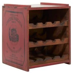 12 Bottle Red Farmhouse Wood Wine Rack by Litton Lane