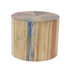 22 in. Brown Round Wood Handmade End Table by Litton Lane -Outlet Litton Lane Store natural reclaimed wood litton lane end side tables 90903 1f 1000