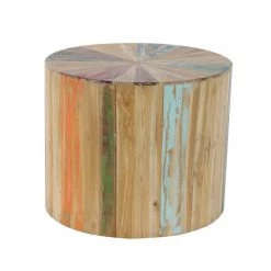 22 in. Brown Round Wood Handmade End Table by Litton Lane -Outlet Litton Lane Store natural reclaimed wood litton lane end side tables 90903 44 1000