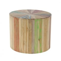 22 in. Brown Round Wood Handmade End Table by Litton Lane -Outlet Litton Lane Store natural reclaimed wood litton lane end side tables 90903 c3 1000