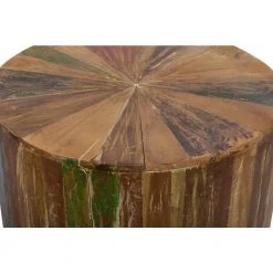 22 in. Brown Round Wood Handmade End Table by Litton Lane -Outlet Litton Lane Store natural reclaimed wood litton lane end side tables 90903 fa 1000