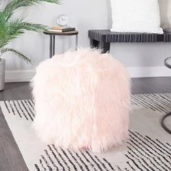 20 in. Pink Low Back Polyester Contemporary Stool with Metal Frame by Litton Lane -Outlet Litton Lane Store pink litton lane bar stools 042176 31 1000