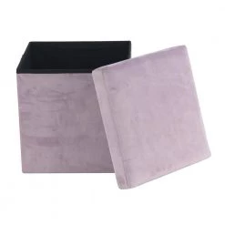 15 in. Pink Polyester Modern Storage Stool by Litton Lane -Outlet Litton Lane Store pink litton lane bar stools 53729 4f 1000