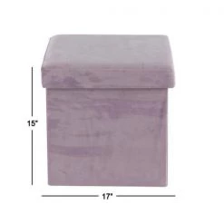 15 in. Pink Polyester Modern Storage Stool by Litton Lane -Outlet Litton Lane Store pink litton lane bar stools 53729 76 1000