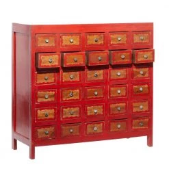 Red Boho Style Wood Cabinet by Litton Lane 14 Red Boho Style Wood Cabinet by Litton Lane -Outlet Litton Lane Store red litton lane accent cabinets 042232 4f 1000