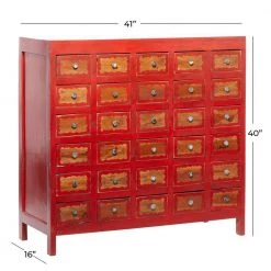 Red Boho Style Wood Cabinet by Litton Lane 17 Red Boho Style Wood Cabinet by Litton Lane -Outlet Litton Lane Store red litton lane accent cabinets 042232 76 1000