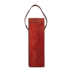 1-Bottle Red Leather Modern Wine Holder by Litton Lane -Outlet Litton Lane Store red litton lane wine racks 041337 66 1000