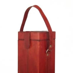 1-Bottle Red Leather Modern Wine Holder by Litton Lane -Outlet Litton Lane Store red litton lane wine racks 041337 a0 1000
