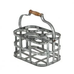 6 Bottle Silver Metal Wine Holder by Litton Lane -Outlet Litton Lane Store silver buffed finish litton lane wine racks 38153 1f 1000