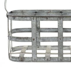 6 Bottle Silver Metal Wine Holder by Litton Lane -Outlet Litton Lane Store silver buffed finish litton lane wine racks 38153 44 1000